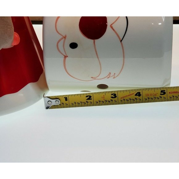 Ceramic Santa Jar Candle Lamp 2 sided holder & shade 2pc Christmas decor 10"t - Picture 6 of 11